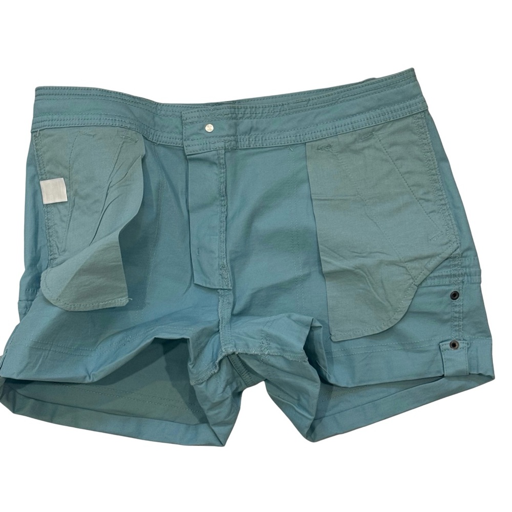Ocean Coast Stretch Twill Cargo Shorts Women’s 12 Turquoise 3” Inseam NWT - Picture 3 of 8